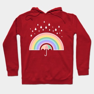 Pastel Rainbow Umbrella Hoodie